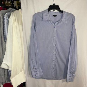 WORTHINGTON Women's Striped Blue/White Shirt